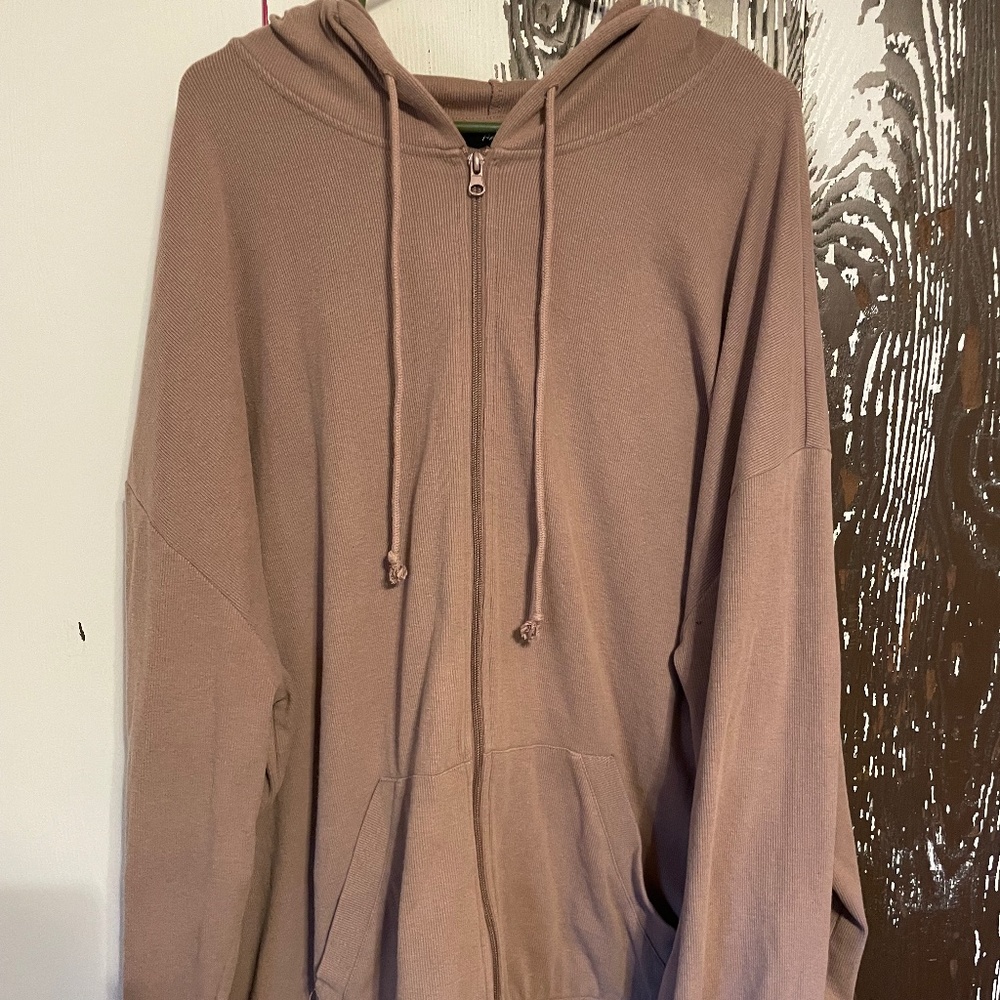 Brown Zip-Up Hoodie